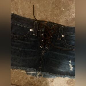 True Religion Lace Up Mini Skirt